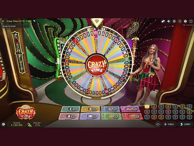 É uma hora louca no cassino e também